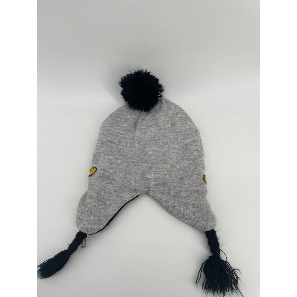 Disney Mickey‎ Mouse Gray Black Pom Beanie Hat One Size Character Theme